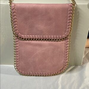 Pink Chain-Trimmed Women's Bag